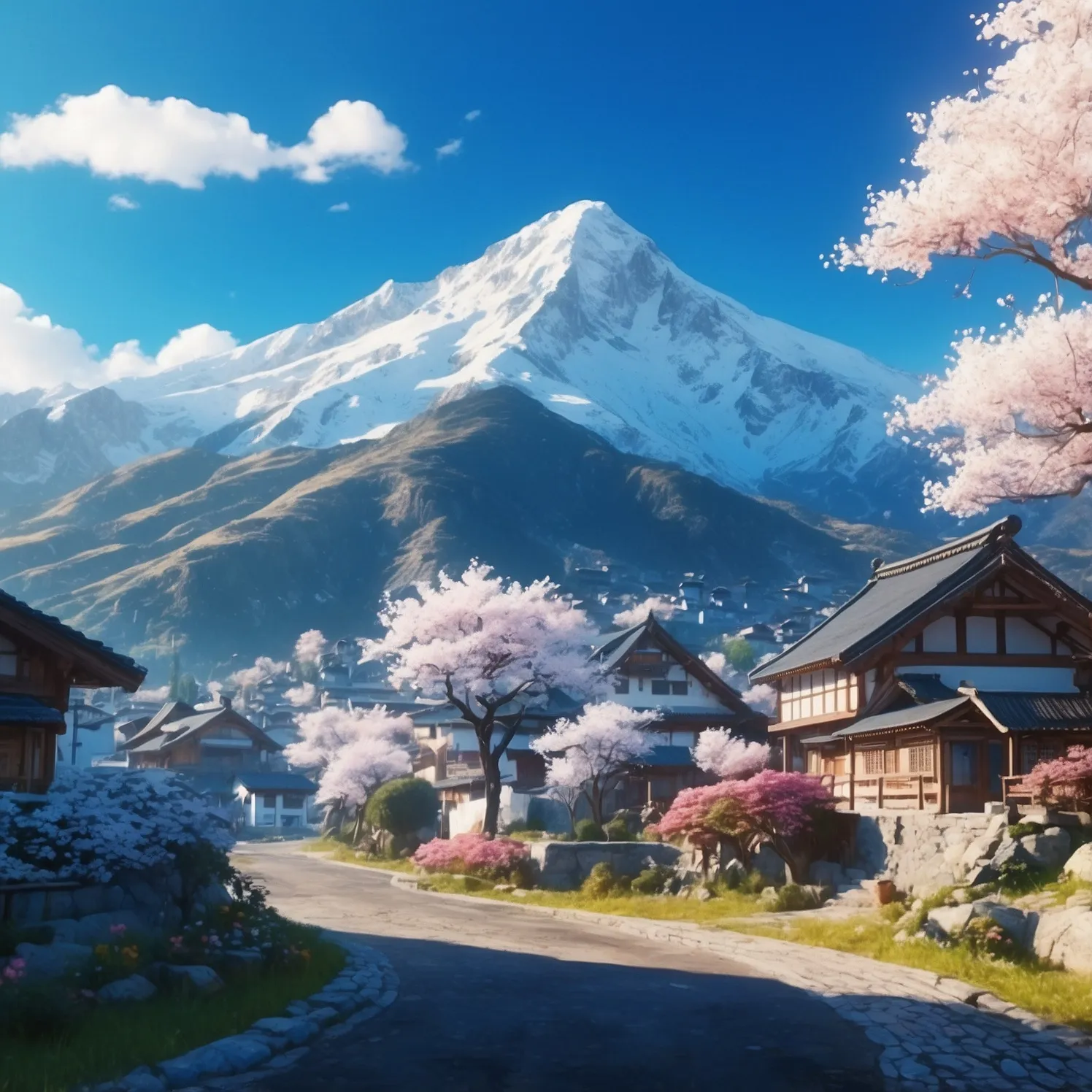 Sakura with Mt Fuji 