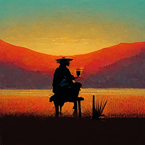 A gaucho with the sunset